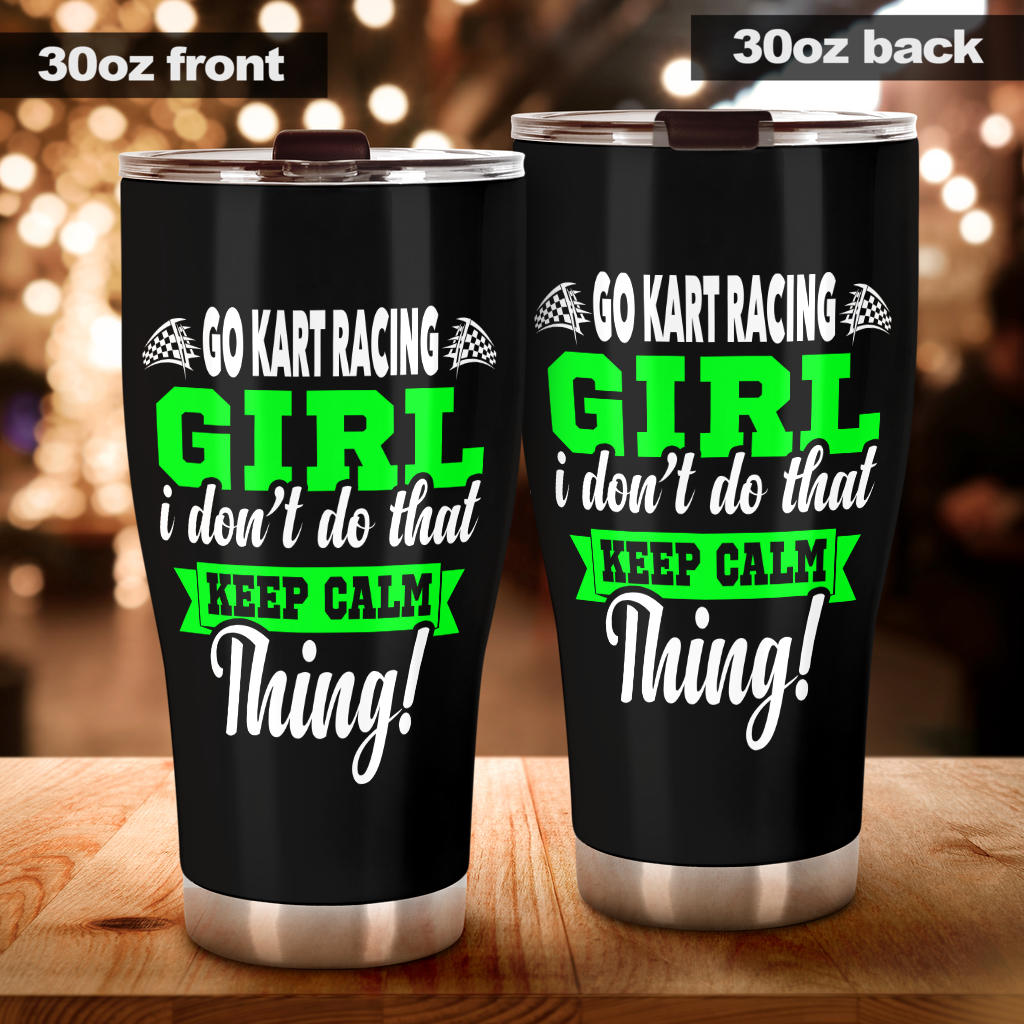 go kart racing girl tumbler