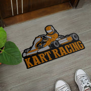 Custom shaped kart racing door mat