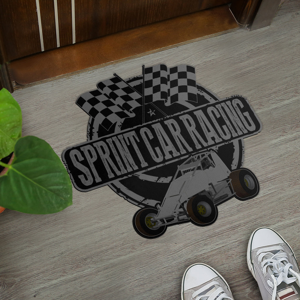 Custom shaped sprint car non-wing door mat