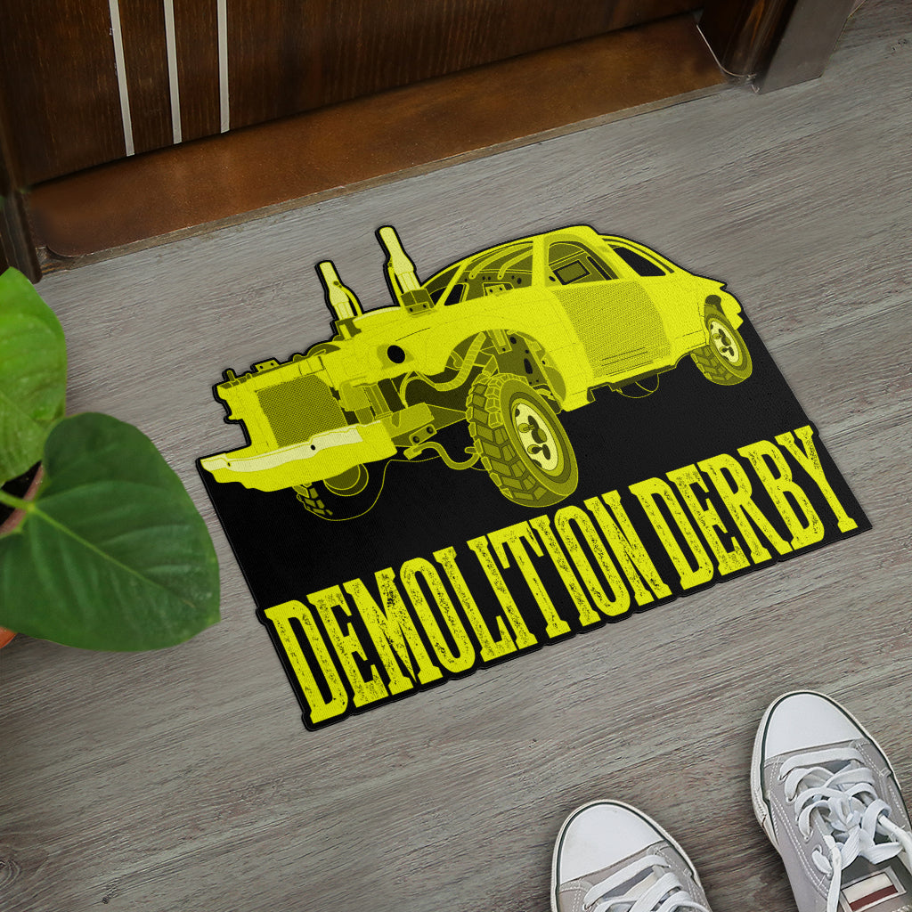 Custom shaped demolition derby door mat
