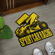 Custom shaped sprint car door mat