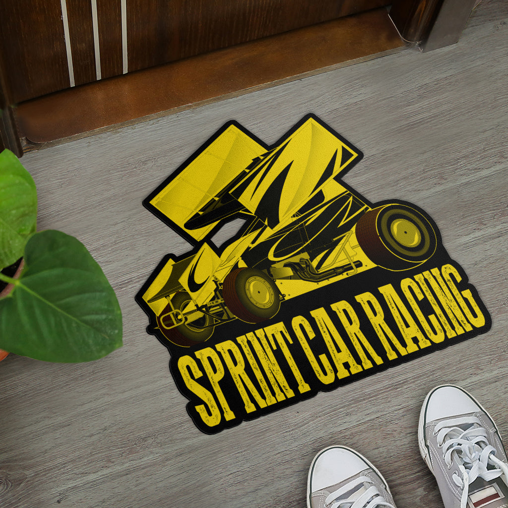 Custom shaped sprint car door mat