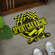 Custom shaped sprint car door mat