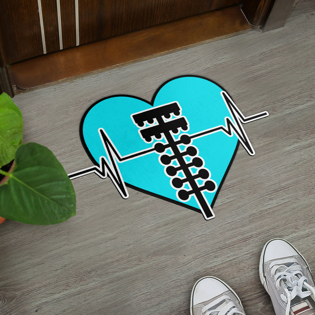Custom Drag Racing Heartbeat Door Mat