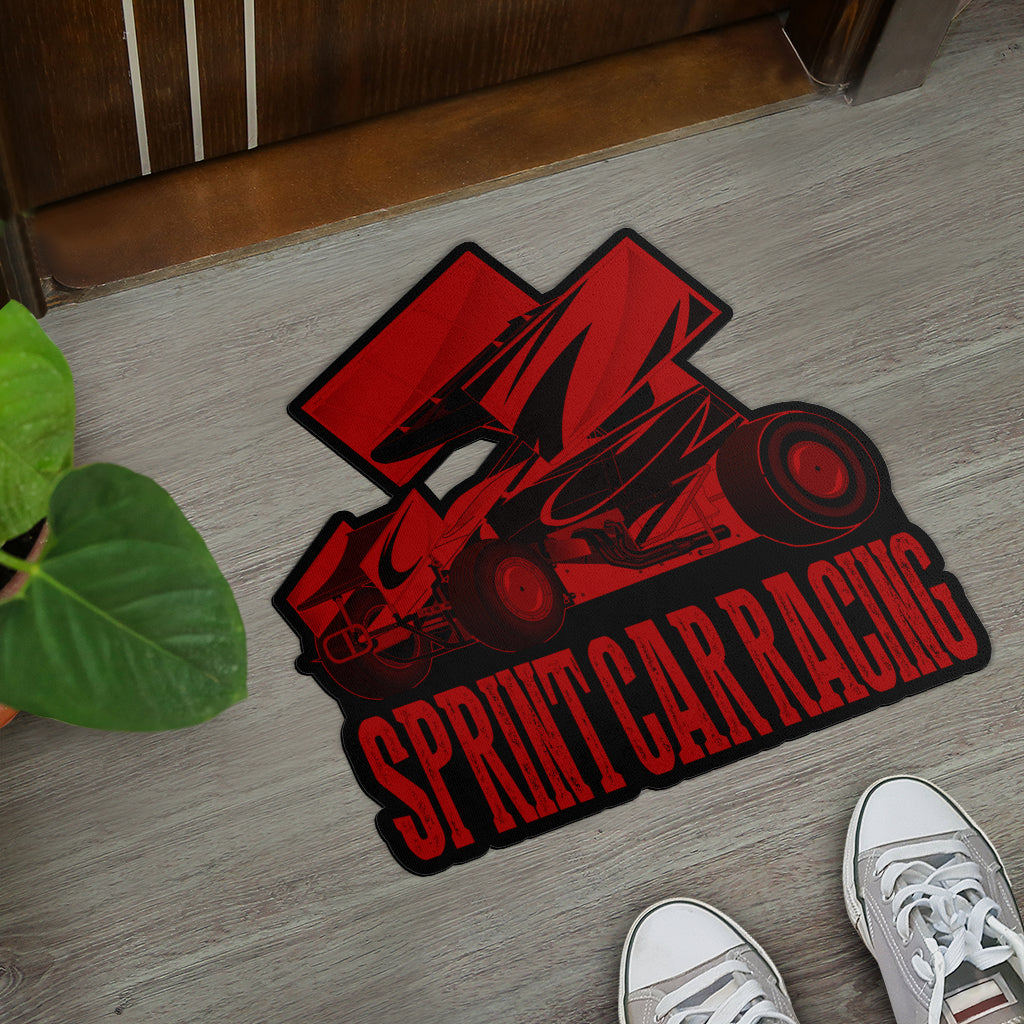 Custom shaped sprint car door mat