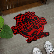 Custom shaped sprint car door mat