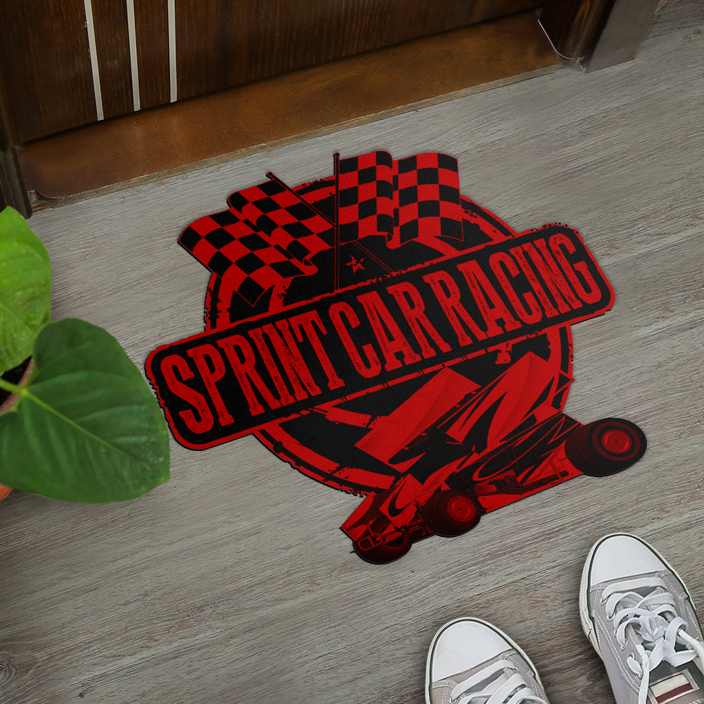 Custom shaped sprint car door mat