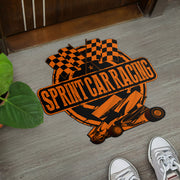 Custom shaped sprint car door mat