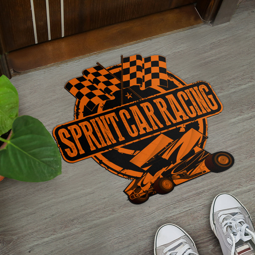 Custom shaped sprint car door mat