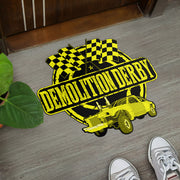 Custom shaped demolition derby door mat