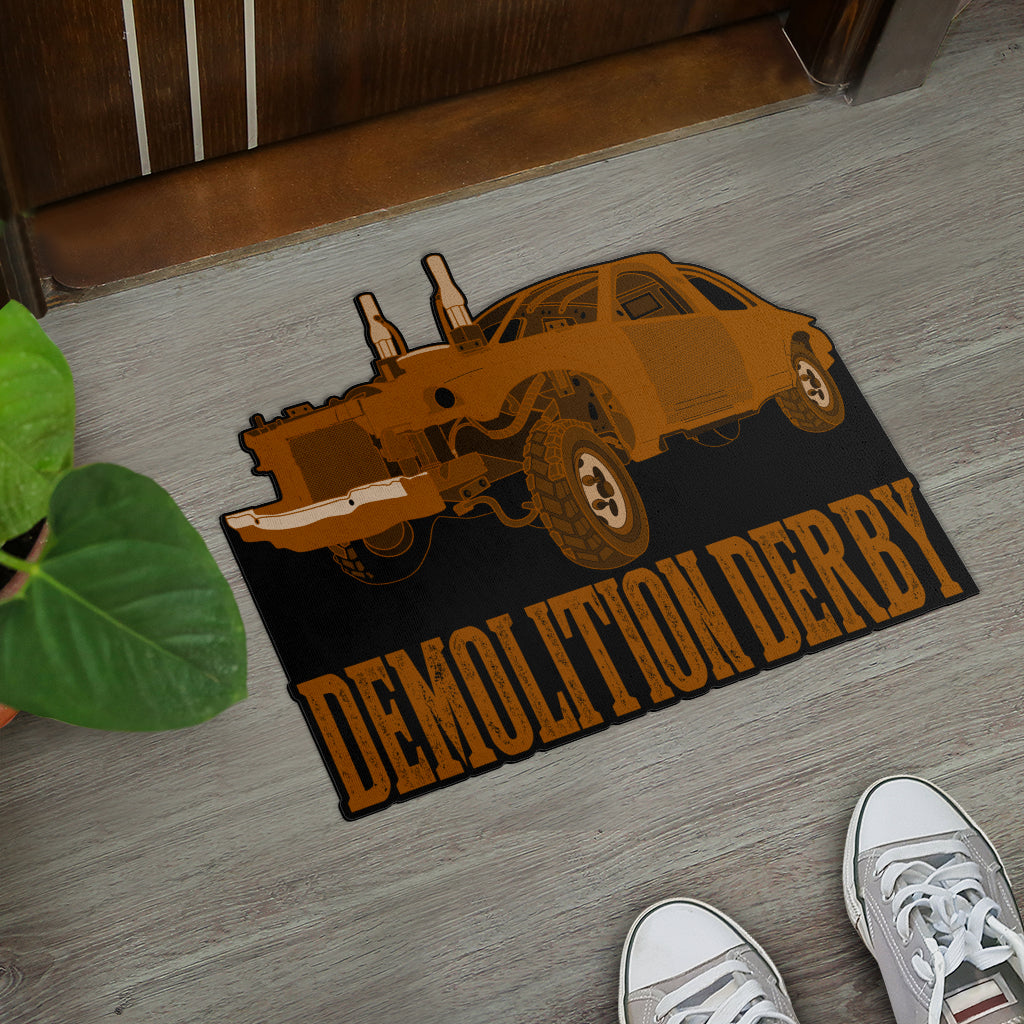 Custom shaped demolition derby door mat