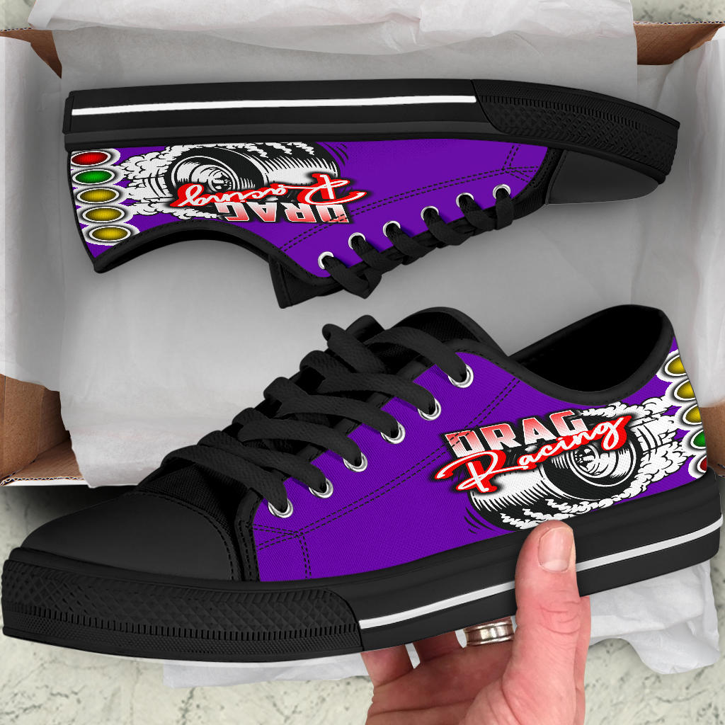 Drag Racing Low Top Shoes purple