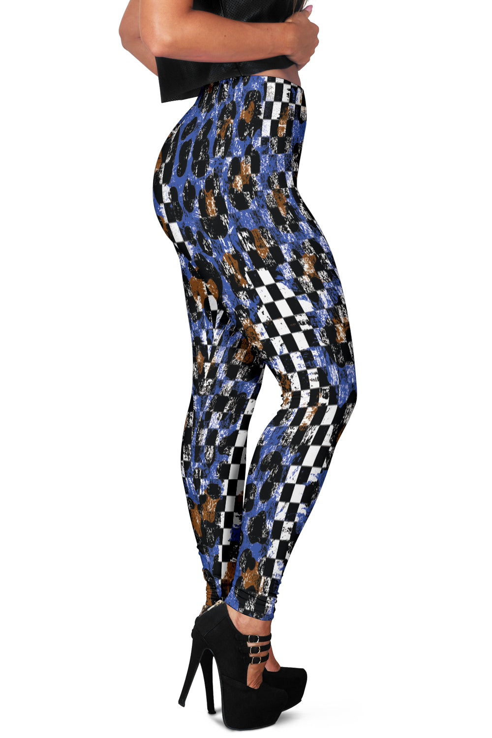 Racing Leopard Checkered Leggings