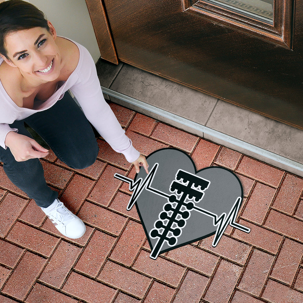 Custom Drag Racing Heartbeat Door Mat