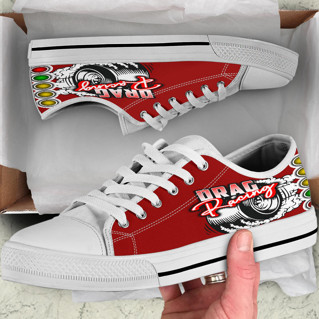 Drag Racing Low Top Shoes red