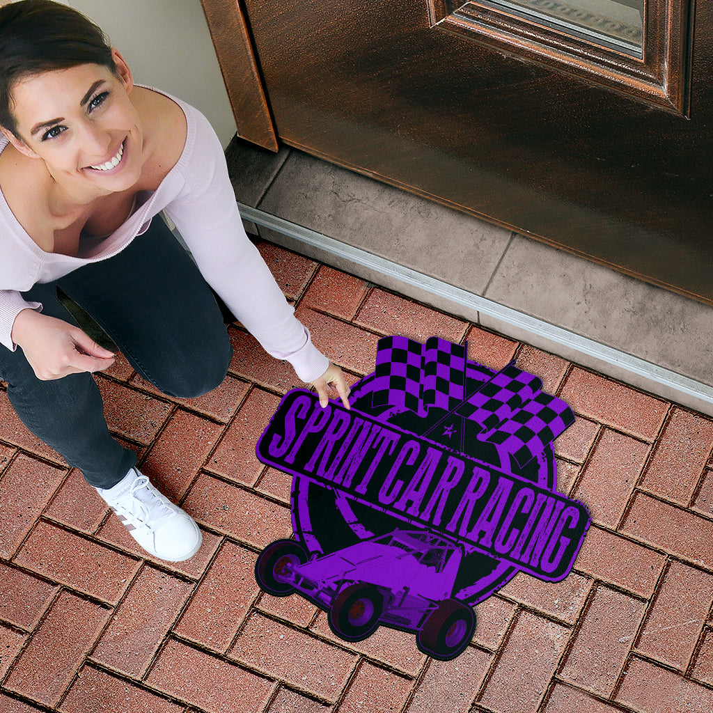 Custom shaped sprint car non-wing door mat