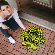 Custom shaped demolition derby door mat