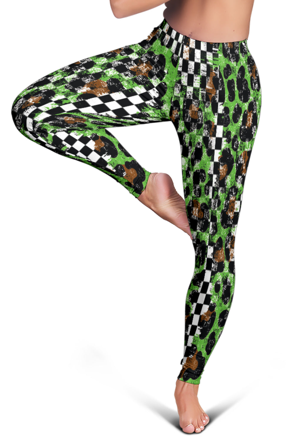 Racing Leopard Checkered Leggings