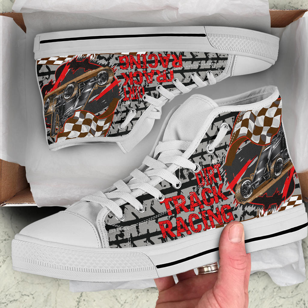 Dirt Track Racing Non Wing Sprint Car High Top Shoes