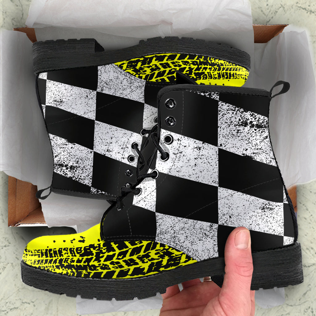 Racing Checkered Boots