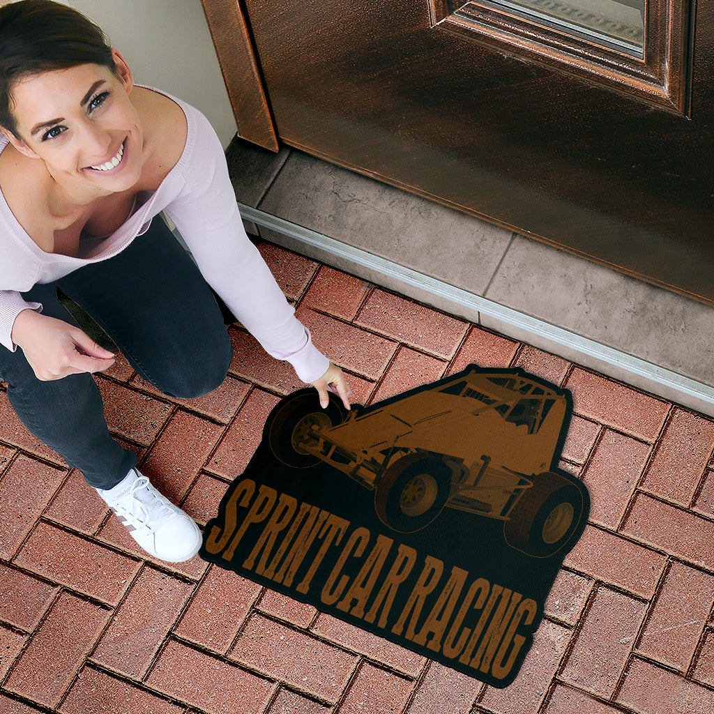 Custom shaped sprint car non-wing door mat