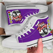 Drag Racing High Top Shoes red purple