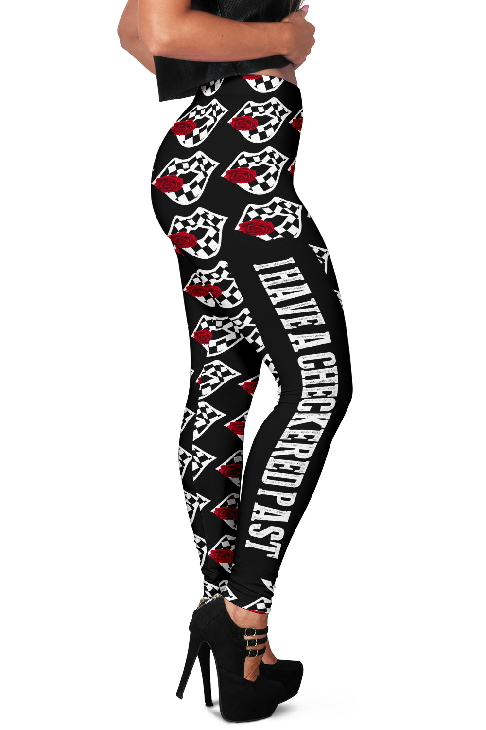 racing checkered Leggings