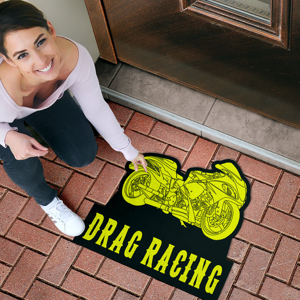 Custom Shaped Drag Racing Bike Door Mat