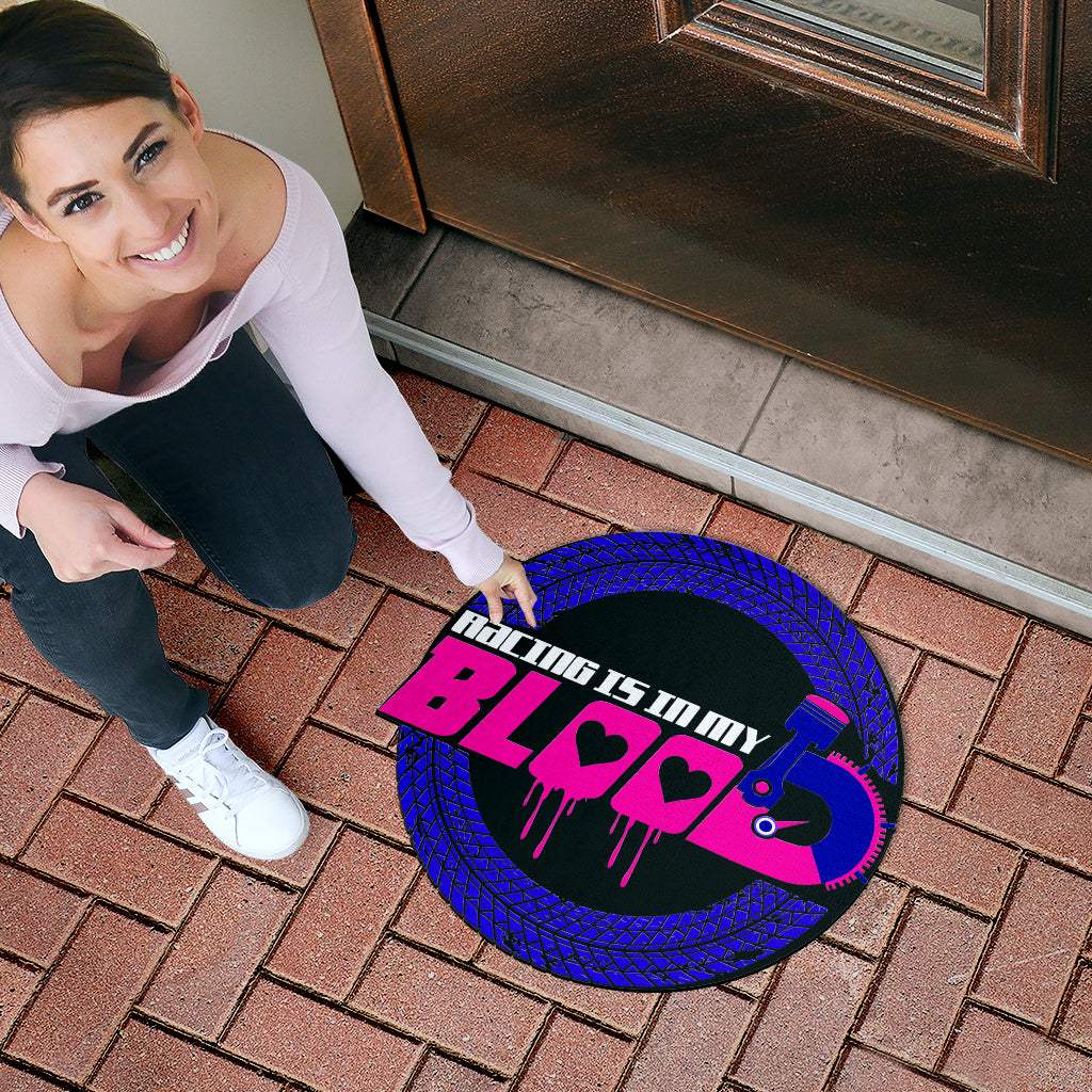 Racing Is In My Blood Custom Shaped Door Mat