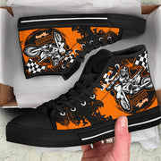 Dirt Bike Racing High Top Shoes