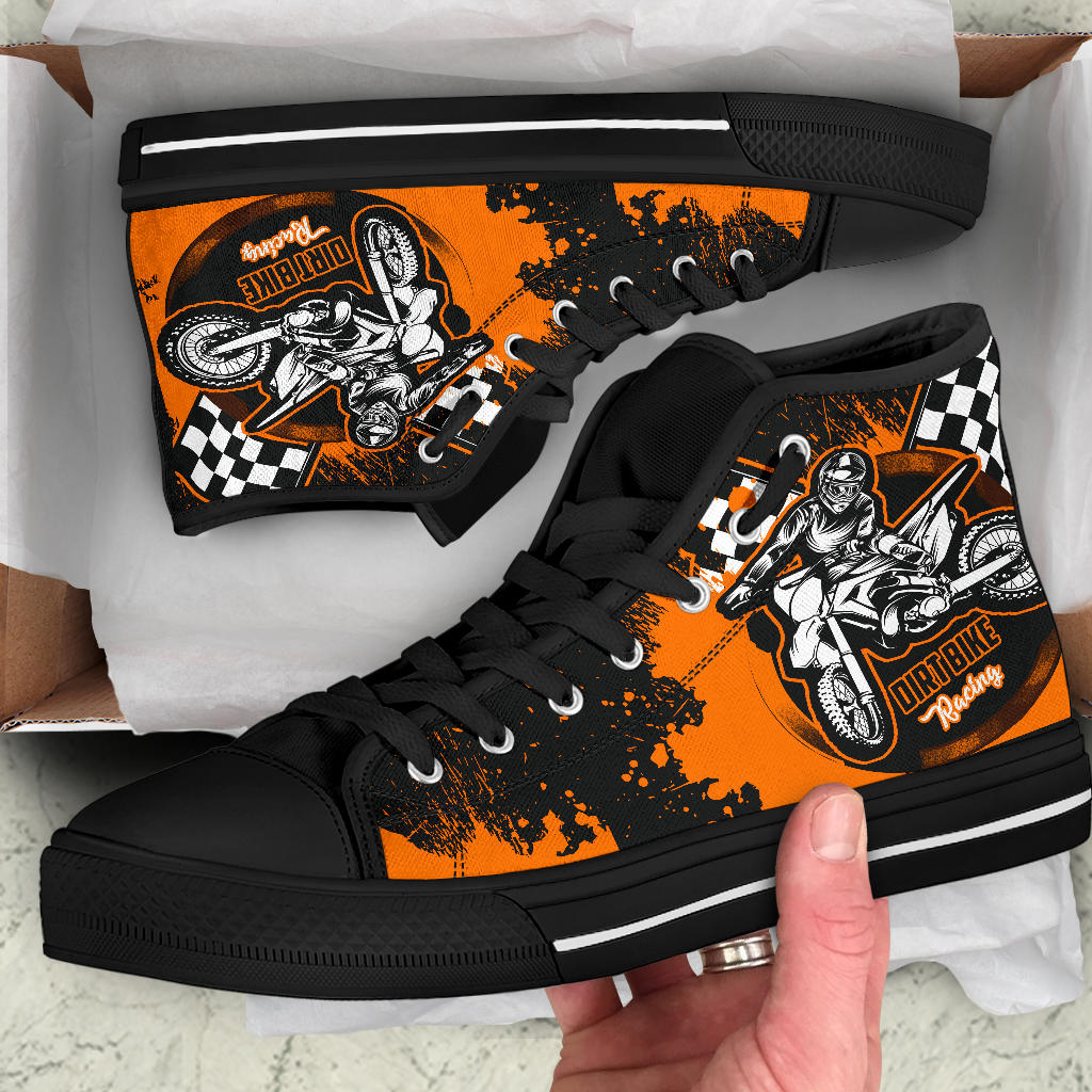 Dirt Bike Racing High Top Shoes