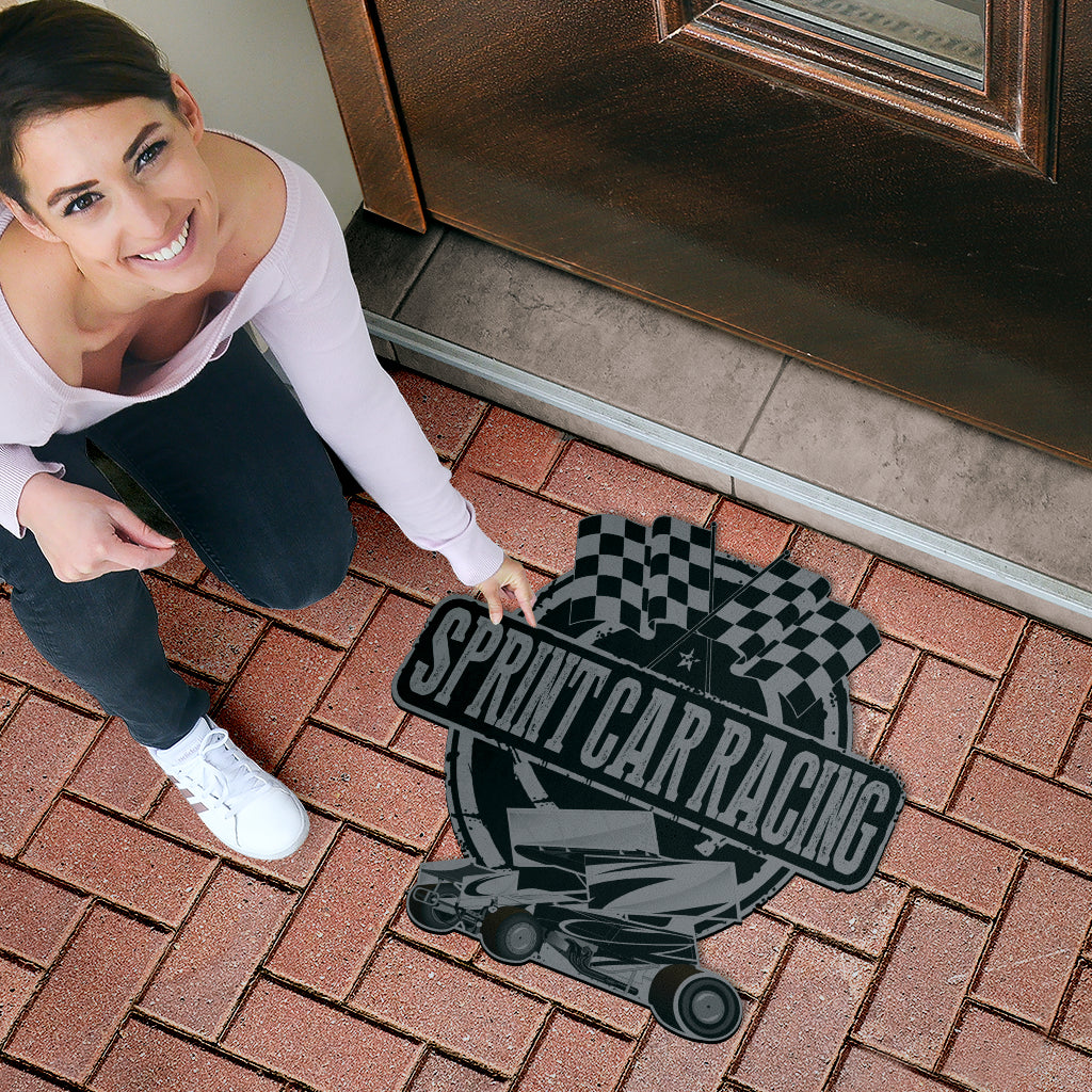Custom shaped sprint car door mat