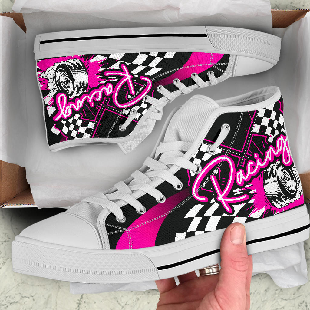Racing High Top Shoes pink