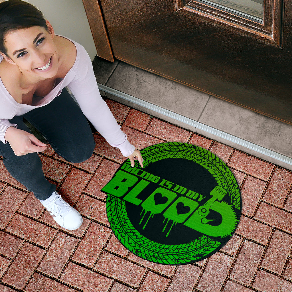 Racing Is In My Blood Custom Shaped Door Mat