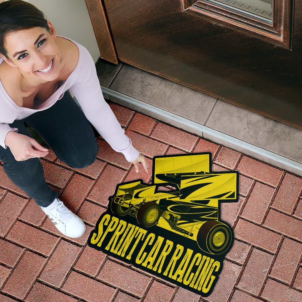 Custom shaped sprint car door mat