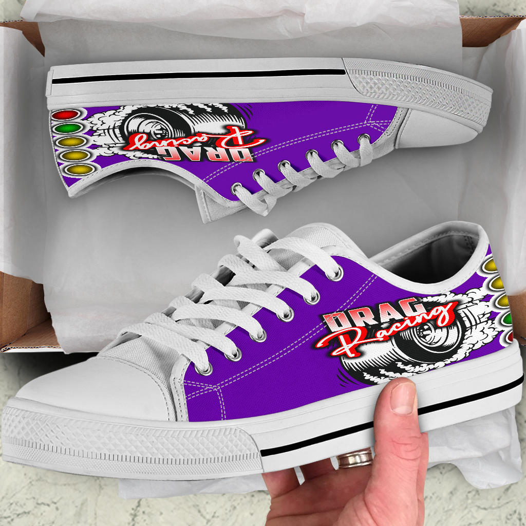 Drag Racing Low Top Shoes purple