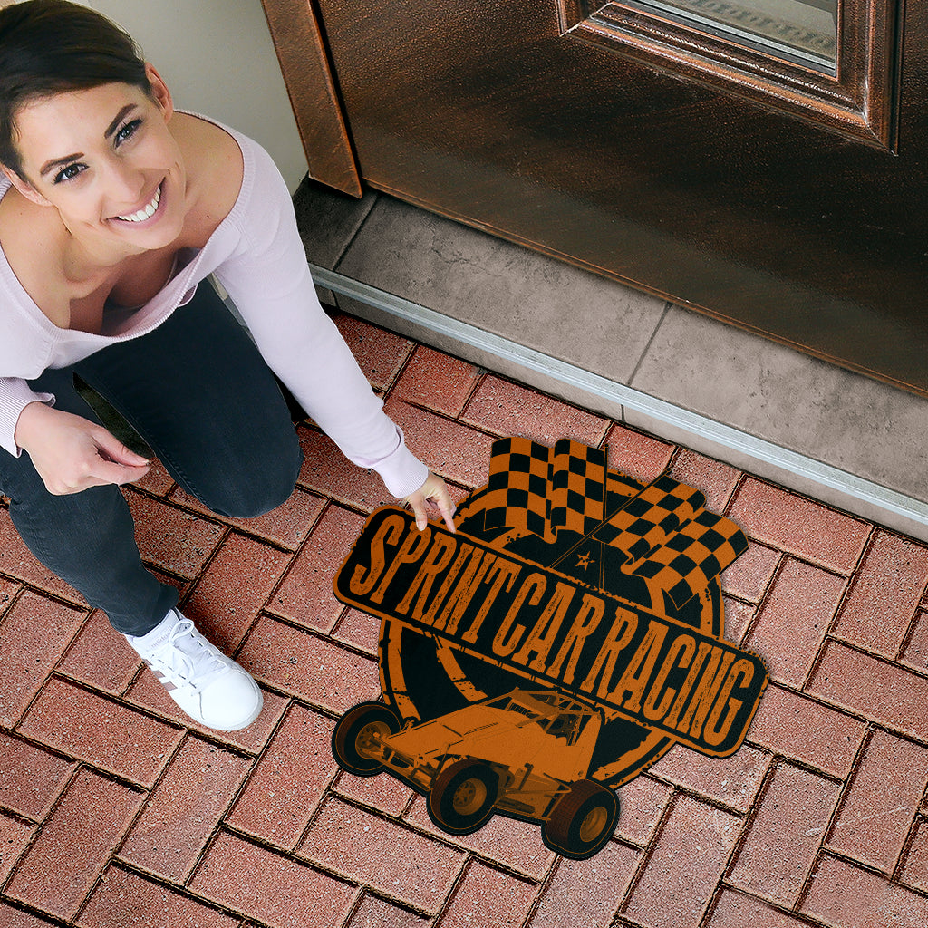 Custom shaped sprint car non-wing door mat