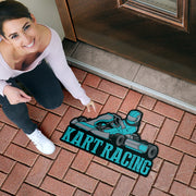 Custom shaped kart racing door mat