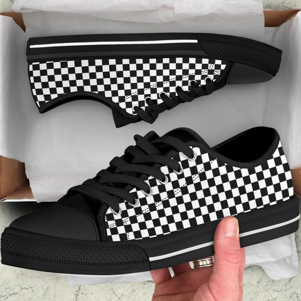 Racing Checkered Low Tops