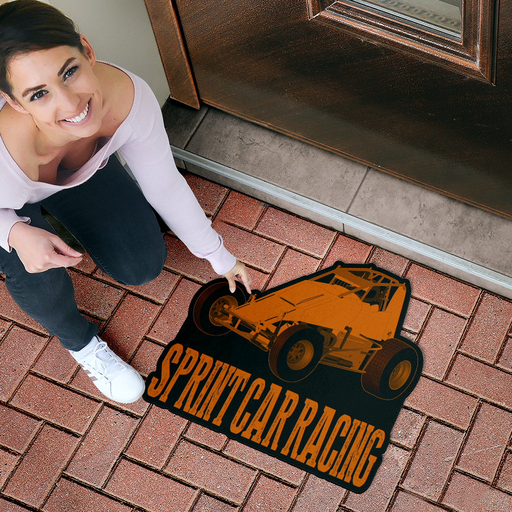 Custom shaped sprint car non-wing door mat