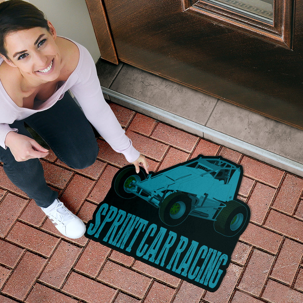 Custom shaped sprint car non-wing door mat