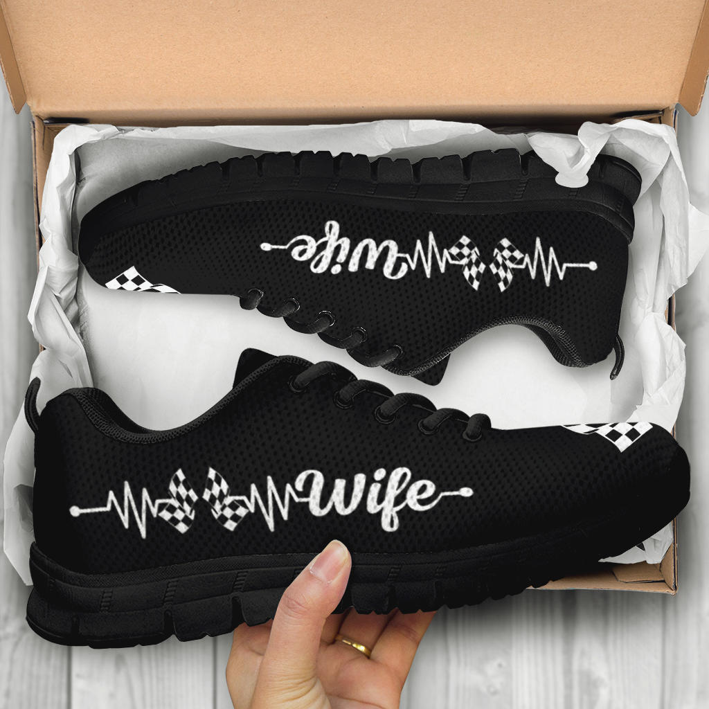 Racing Wife Heartbeat Running Sneakers