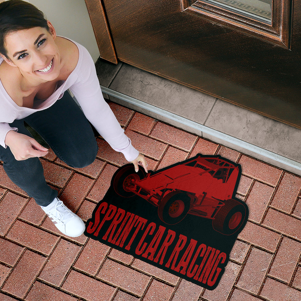 Custom shaped sprint car non-wing door mat