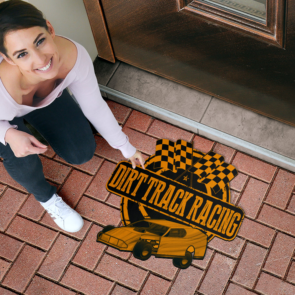 Custom shaped dirt modified door mat