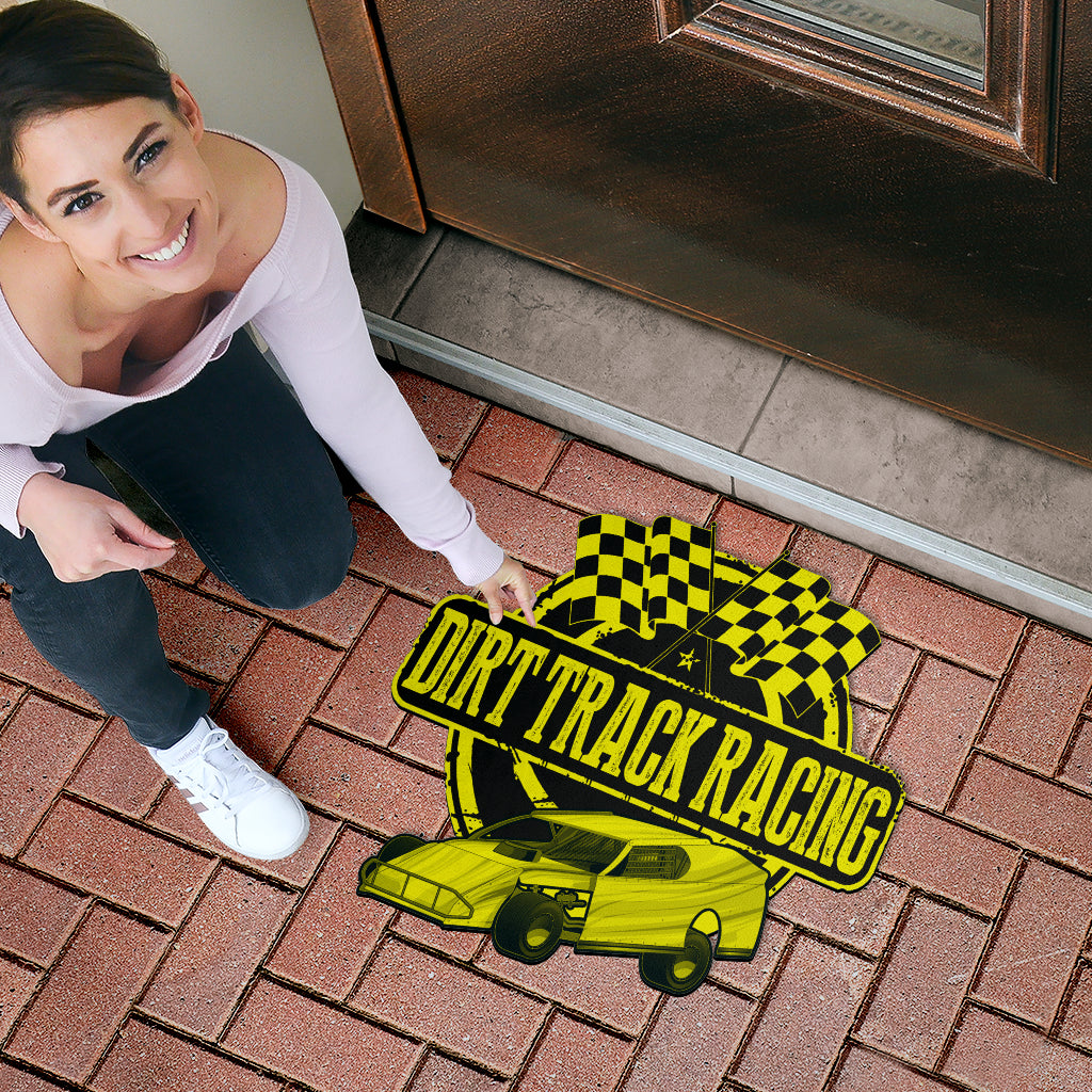Custom shaped dirt modified door mat