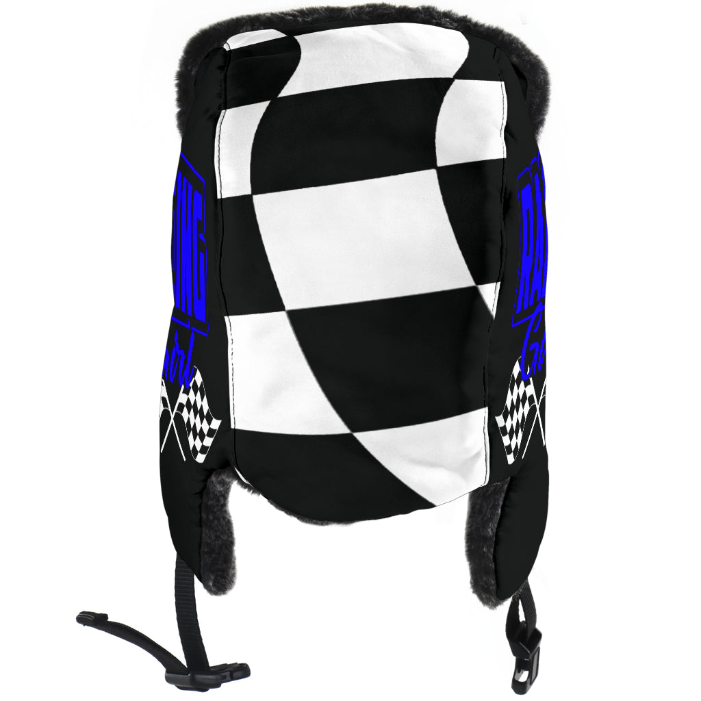 Racing Girl Checkered Trapper Hat