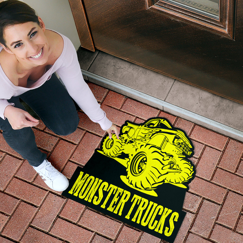 Custom Shaped Monster Trucks Door Mat