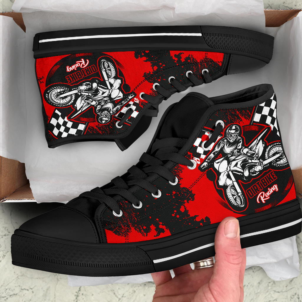 Dirt Bike Racing High Top Shoes