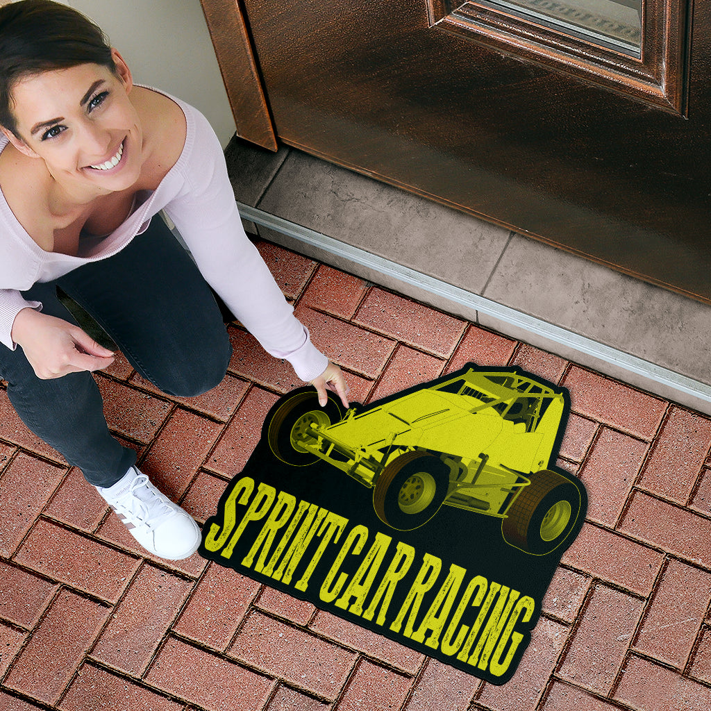 Custom shaped sprint car non-wing door mat