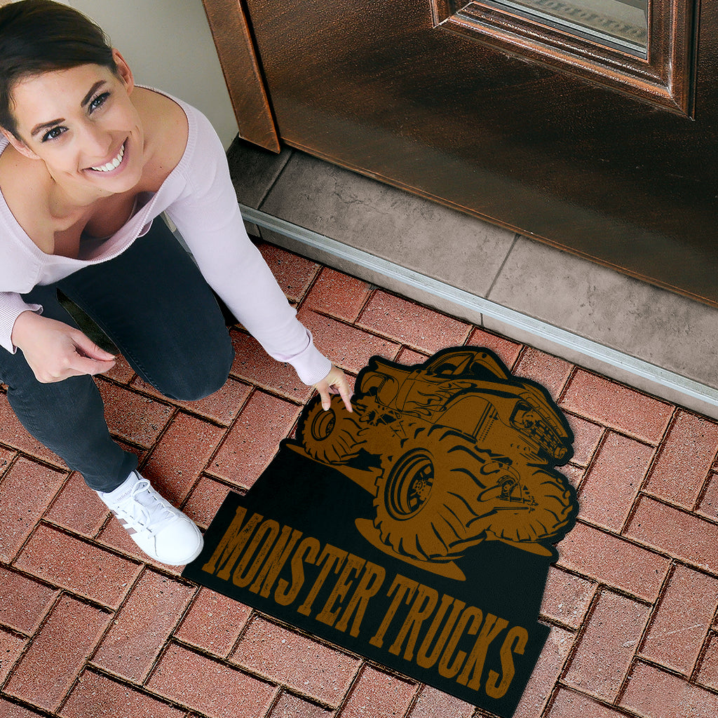 Custom Shaped Monster Trucks Door Mat